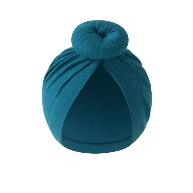 Baby Turban Hat – Soft Cotton Elastic Bun Knot Cap (0–6 Months)