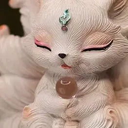 Resin Nine-Tailed Fox Miniature Statue | Aesthetic Home Decor Resin Figurine Peaceful Pleasures Health and Wellness