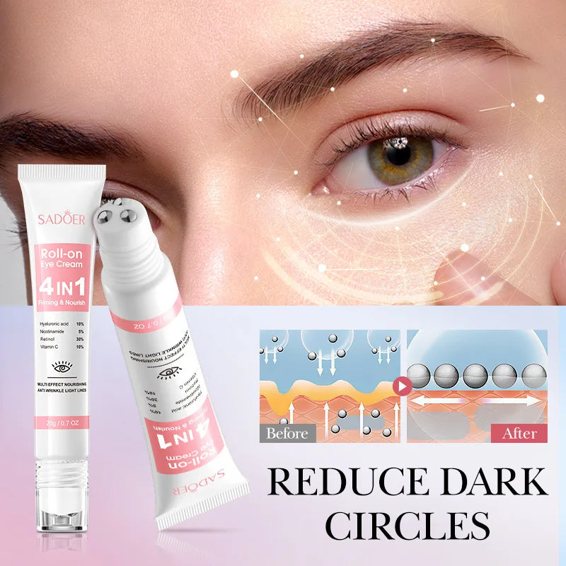 1/2/3pcs SADOER Eye Cream Retinol Nicotinamide Hyaluronic Acid Vitamin C Anti Dark Circle 4in1 Moisturizing Anti-Aging Eye Serum Peaceful Pleasures Health and Wellness