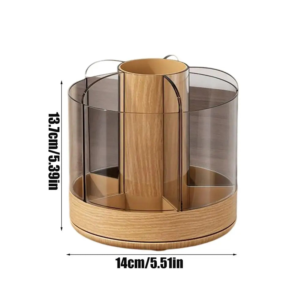 Make Up Brush Holder Large Capacity 360 Rotating Storage Make Up Brush Holder Organizer For Women Cosmetics Nail Gel Perfume Peaceful Pleasures Health and Wellness China Mainland Red