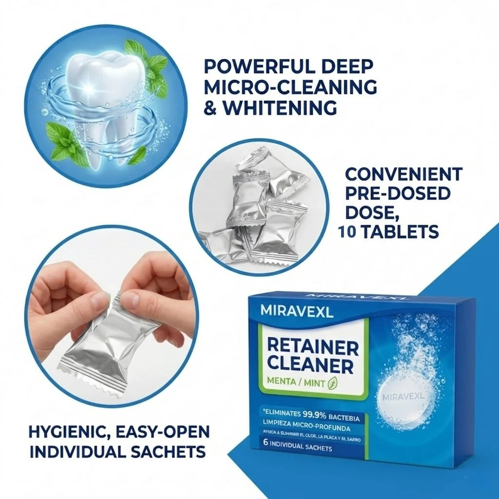 Retainer Cleaner Tablets, Denture & Aligner Cleaning Tablets, Remove Stains Odors Plaque, Night Guard Cleaner, 10 Tablets Peaceful Pleasures Health and Wellness