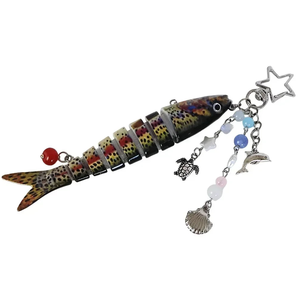 Multi-Jointed Simulation Fish Keychain – Backpack Pendant Gift