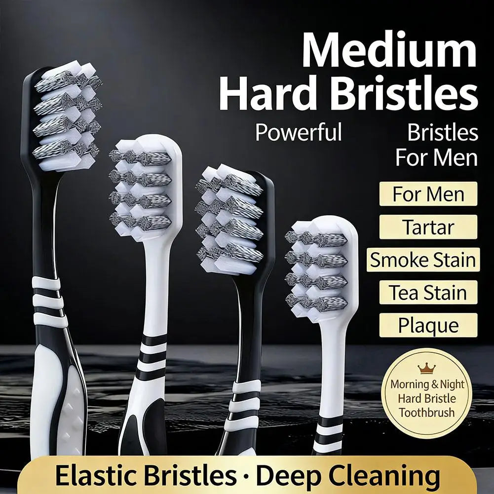 SADOER Hard Bristle Toothbrush 2-Pack – Travel & Couples Set