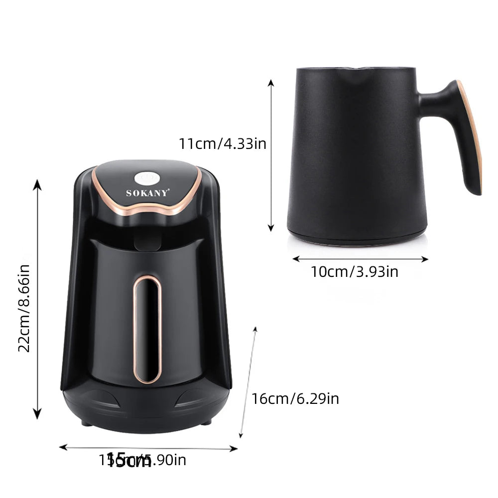 SOKANY Electric Turkish Coffee Maker Machine with 250ml/1 Cup Coffee Pot Single Serve Espresso Maker 600W Heating Coffee Peaceful Pleasures Health and Wellness