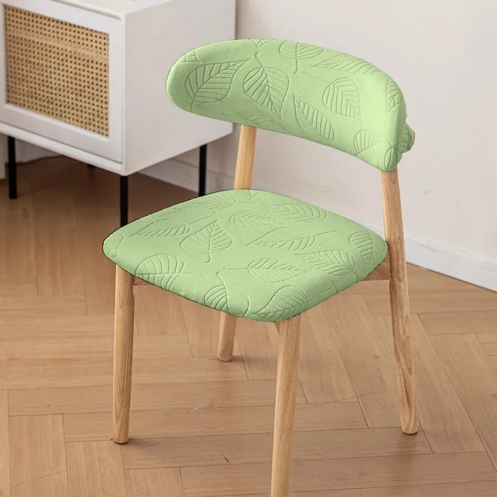 Elastic Stretch Curved Backrest Dining Chair Cover Dustproof Split Type Chair Dust Cover Solid Color Washable Stool Covers Peaceful Pleasures Health and Wellness Green