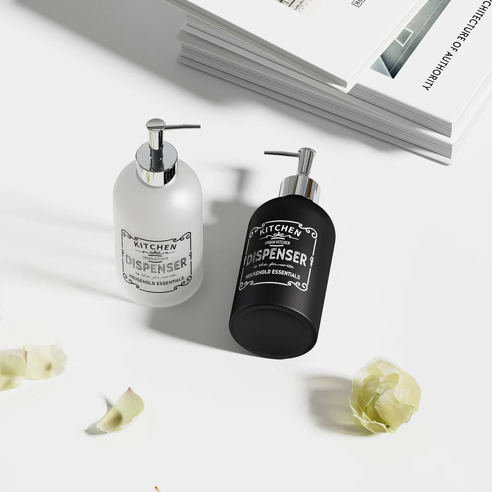 410ml Ceramic Marble Soap Dispenser | Refillable Press Pump