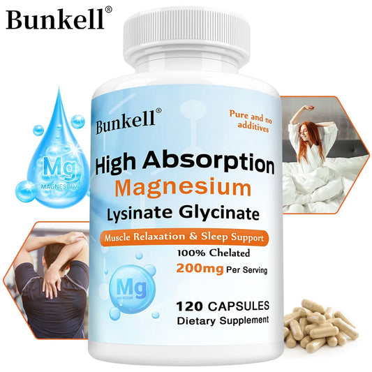 Magnesium Lysine Glycinate Chelate 200mg - High Absorption Chelated Magnesium, Muscle Relaxation, Sleep Stress & Anxiety Support Peaceful Pleasures Health and Wellness