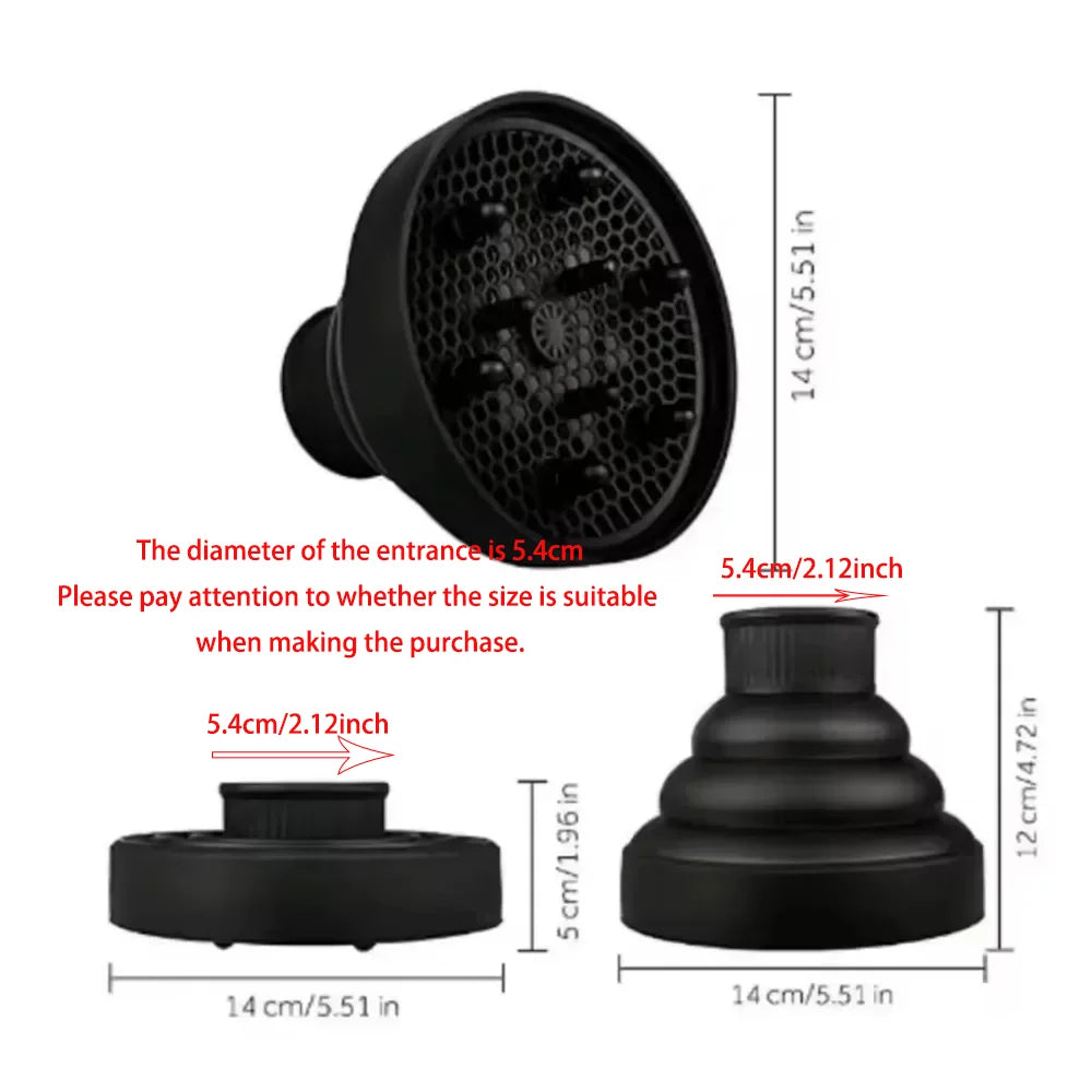 Silicone Hair Dryer Curl Diffuser – Foldable & Universal Fit