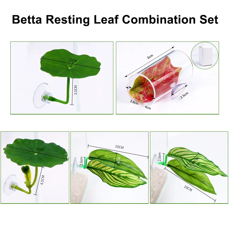 Silk Aquarium Plant & Hammock Leaf for Betta Fish Tank Decor