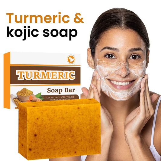 Lemon Turmeric Kojic Acid Glowing Soap Handmade Soap Brightening Moisturizing Lotion Body Facial Soap Peaceful Pleasures Health and Wellness