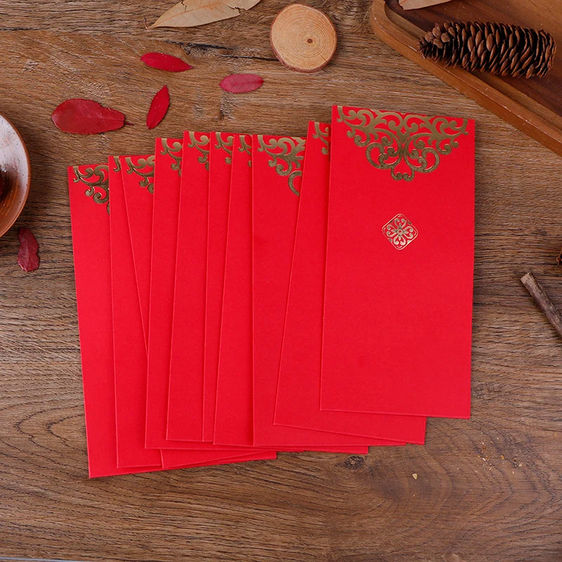 Chinese Red Envelopes 10pcs | Lucky Money Hongbao Gift Packets