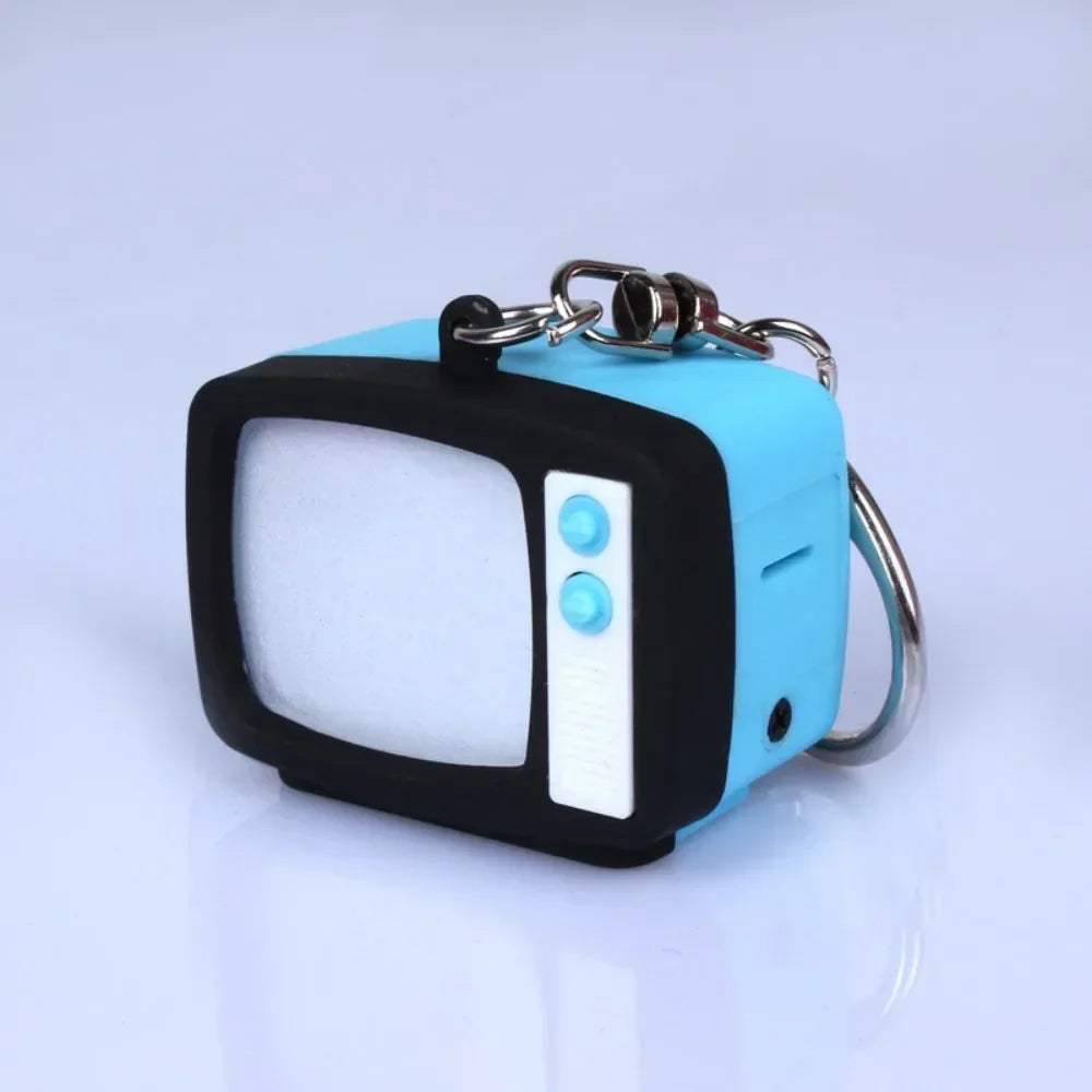 Retro TV Keychain – Mini LED Light & Sound Novelty Key Ring
