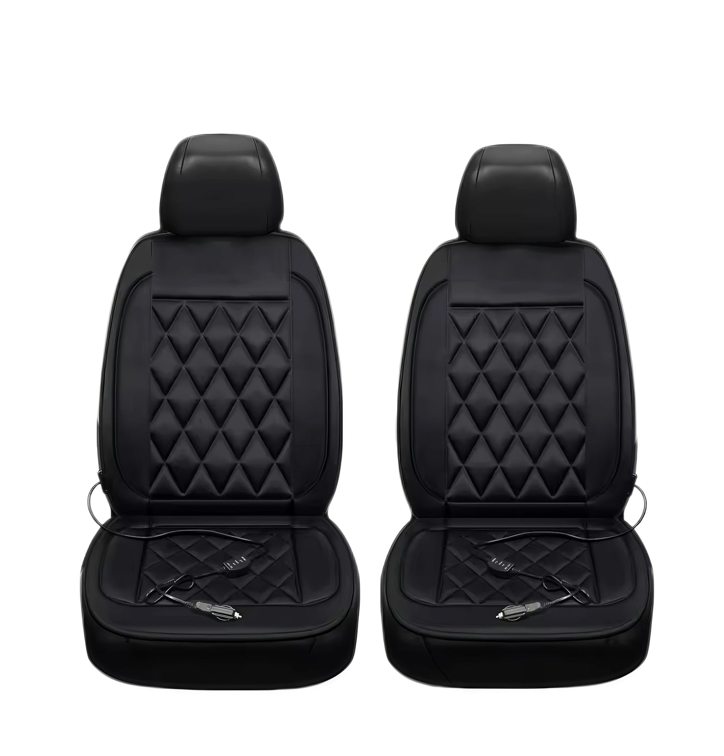 Winter Car Heated Seat Cushion Electric Warm Pad Adjustable 12V Universal Single/Dual Seat Car Use New Model Vehicle Seat Pad Peaceful Pleasures Health and Wellness LR-Black