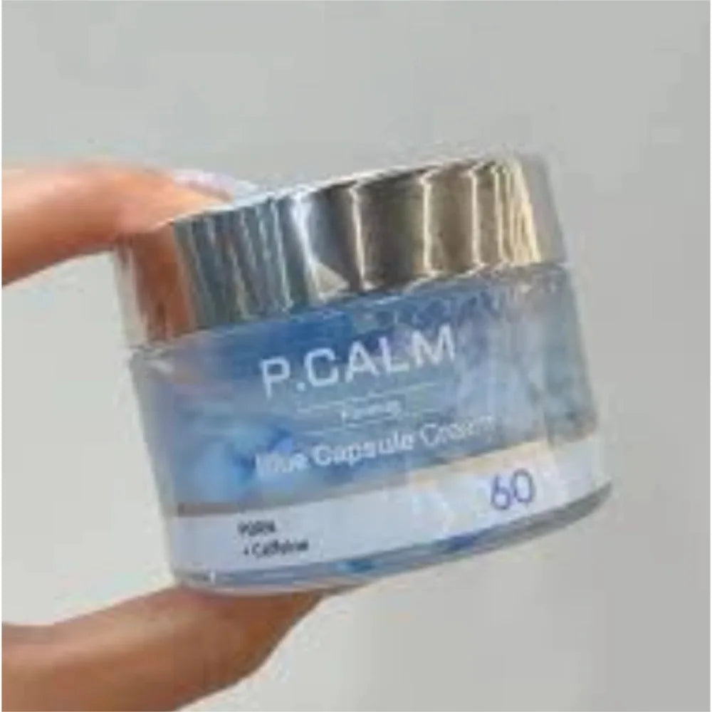 50ml Korean P.CALM PDRN Caffeine Blue Capsule Firming Cream Brand Skin-renewal Smooth Moisturizer Original Capsule Facial Cream Peaceful Pleasures Health and Wellness