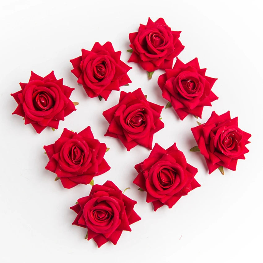 Artificial Silk Rose Flower Heads 5/10 Pcs | Wedding & Home Décor