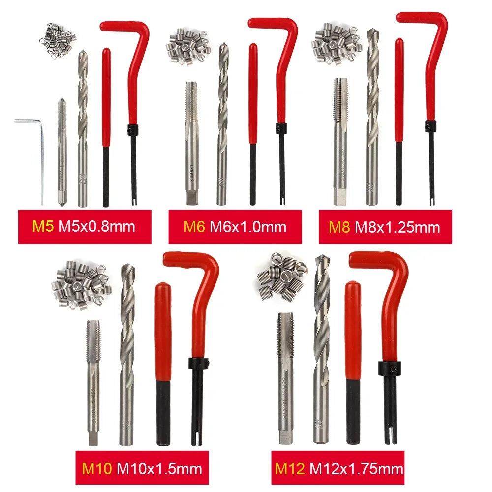 88/131pcs Car Repair Tools Screwdriver Screw Bolt Driver Engine Block Restoring M5 M6 M8 M10 M12 Thread Set Vehicles Accessories Peaceful Pleasures Health and Wellness