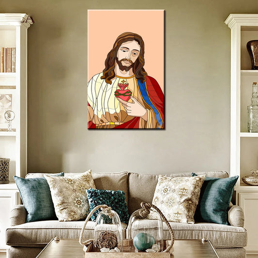 Jesus Christ Canvas Wall Art | Christian Catholic Home Decor Religious Canvas Print Peaceful Pleasures Health and Wellness