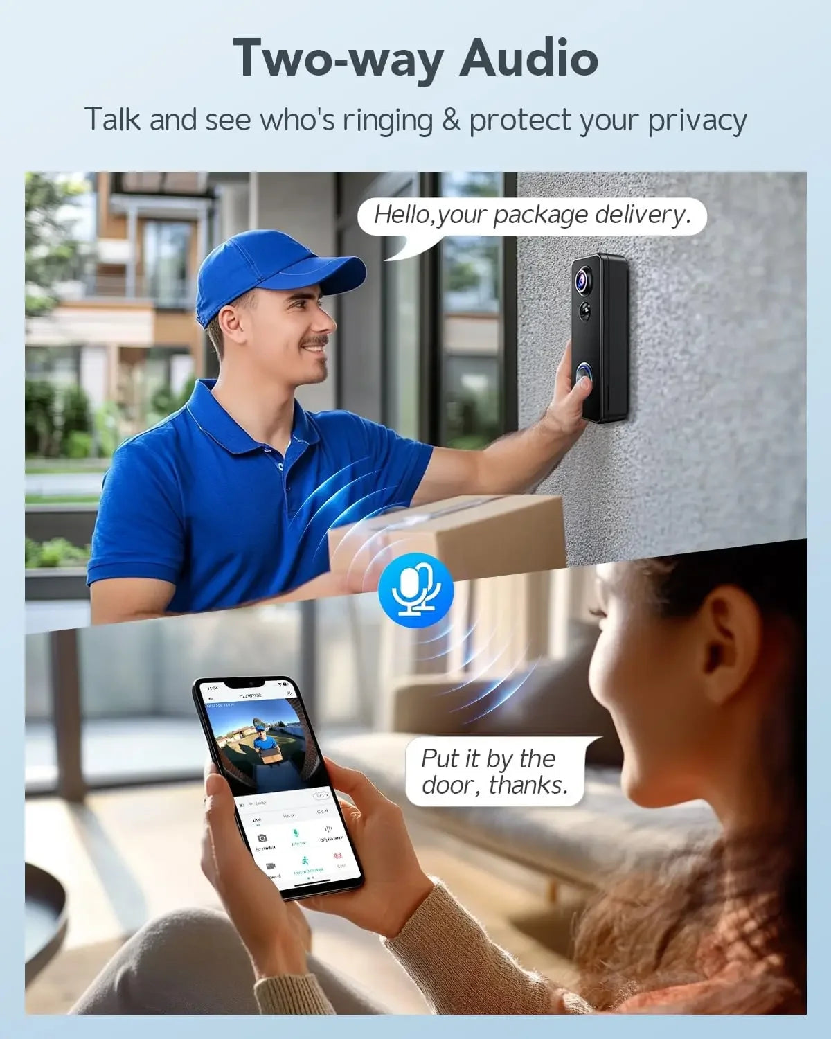 Wireless Video Doorbell with 180° View, 2K HD, Two-Way Talk, No Monthly Fee, Alexa/Google Compatible Peaceful Pleasures Health and Wellness