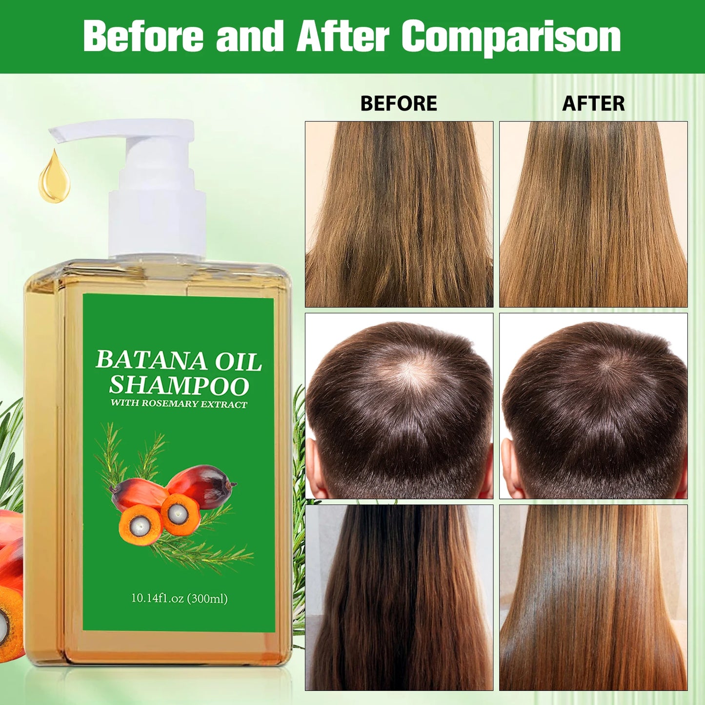 Batana Oil Shampoo & Conditioner Set Hair Strengthens Anti Loss Restore Damaged Cleansing Dandruff Control Hair Growth Shampoo Peaceful Pleasures Health and Wellness