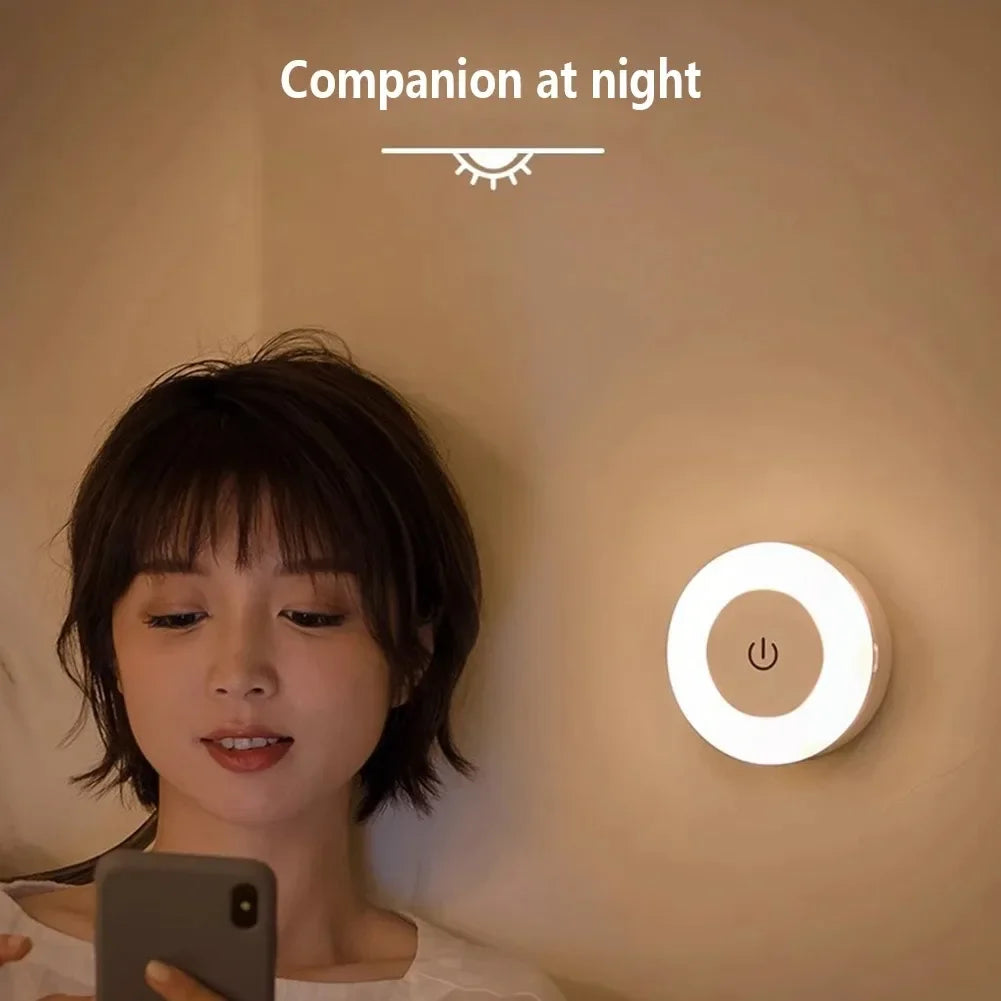 Magnetic LED Night Light – Touch Dimmer, USB Rechargeable Magnetic Night Light Peaceful Pleasures Health and Wellness