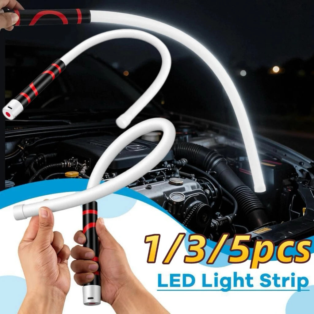 Portable Work Flashlight 1/3/5pcs LED Car Repair Lighting Light Multifunctional Silicone Car LED Light Bendable Mechanical Lamp Peaceful Pleasures Health and Wellness