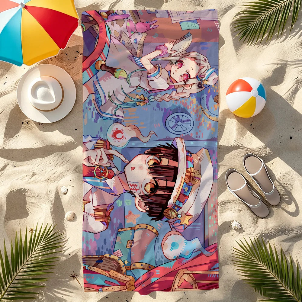 Hanako-Kun Anime Quick-Dry Beach Towel | Soft, Absorbent, 11 Sizes Anime Beach Towel Peaceful Pleasures Health and Wellness
