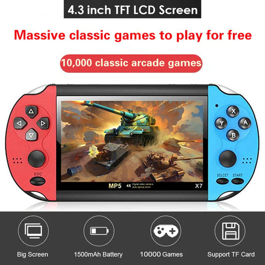 AyeBeau X7 Handheld Retro Game Console | 10,000 Games, 4.3" Handheld Game Console Oasis Select