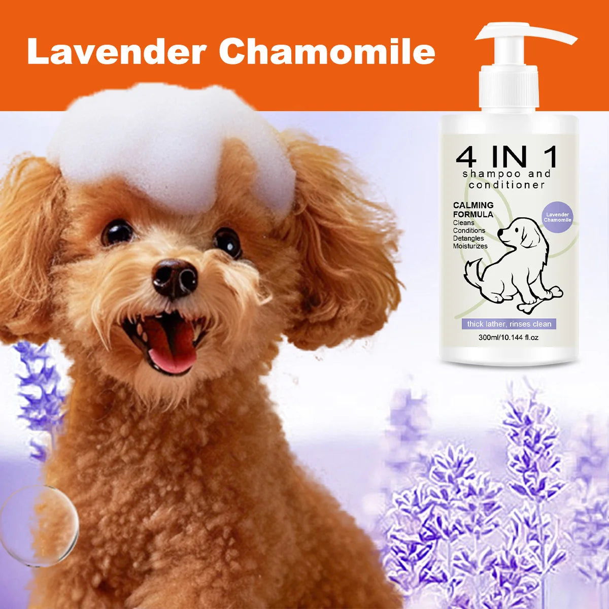4 in 1 Pet shampoo and conditioner Special shampoo for dogs and cats Keep pets clean and fragrant to prevent hair loss Peaceful Pleasures Health and Wellness