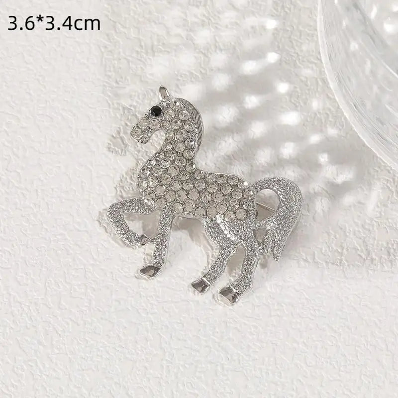 Enamel Horse Brooch | Vintage Zodiac Lapel Pin for Men & Women