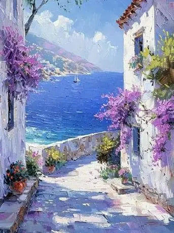 Landscape Art Posters Canvas Printing, Colorful Fashion Trend Wall Art for Rural Villas & Home Decor, Natural Aesthetic Canvas Peaceful Pleasures Health and Wellness