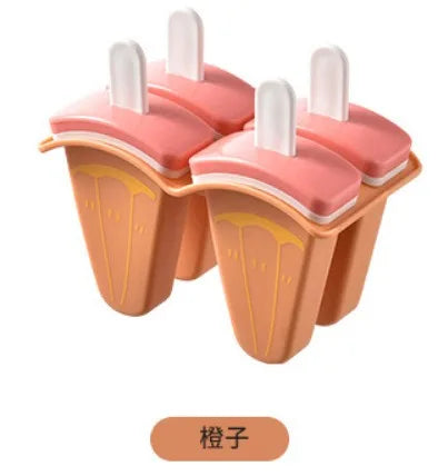 Ice Cream Mold With Cover Watermelon Shape Mold DIY Homemade Ice Popsicle Mould Frozen Juice Milk Kitchen Ice Cream Make Tools Peaceful Pleasures Health and Wellness Orange S
