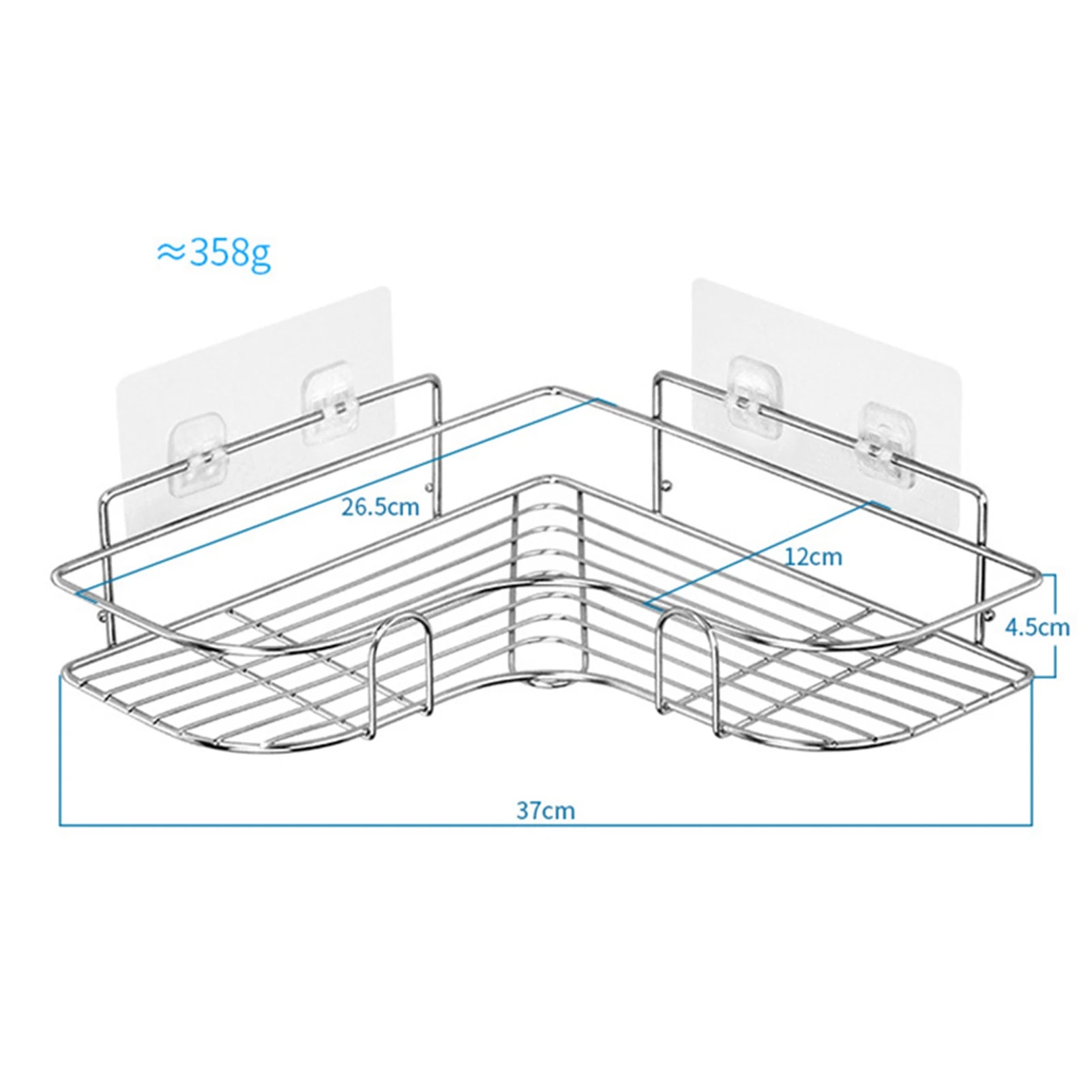 Triangular Restroom Shower Rack Solid Shelf One Layer Metal Rack Shower Rack for Toilets Kitchens Shower Caddy Peaceful Pleasures Health and Wellness