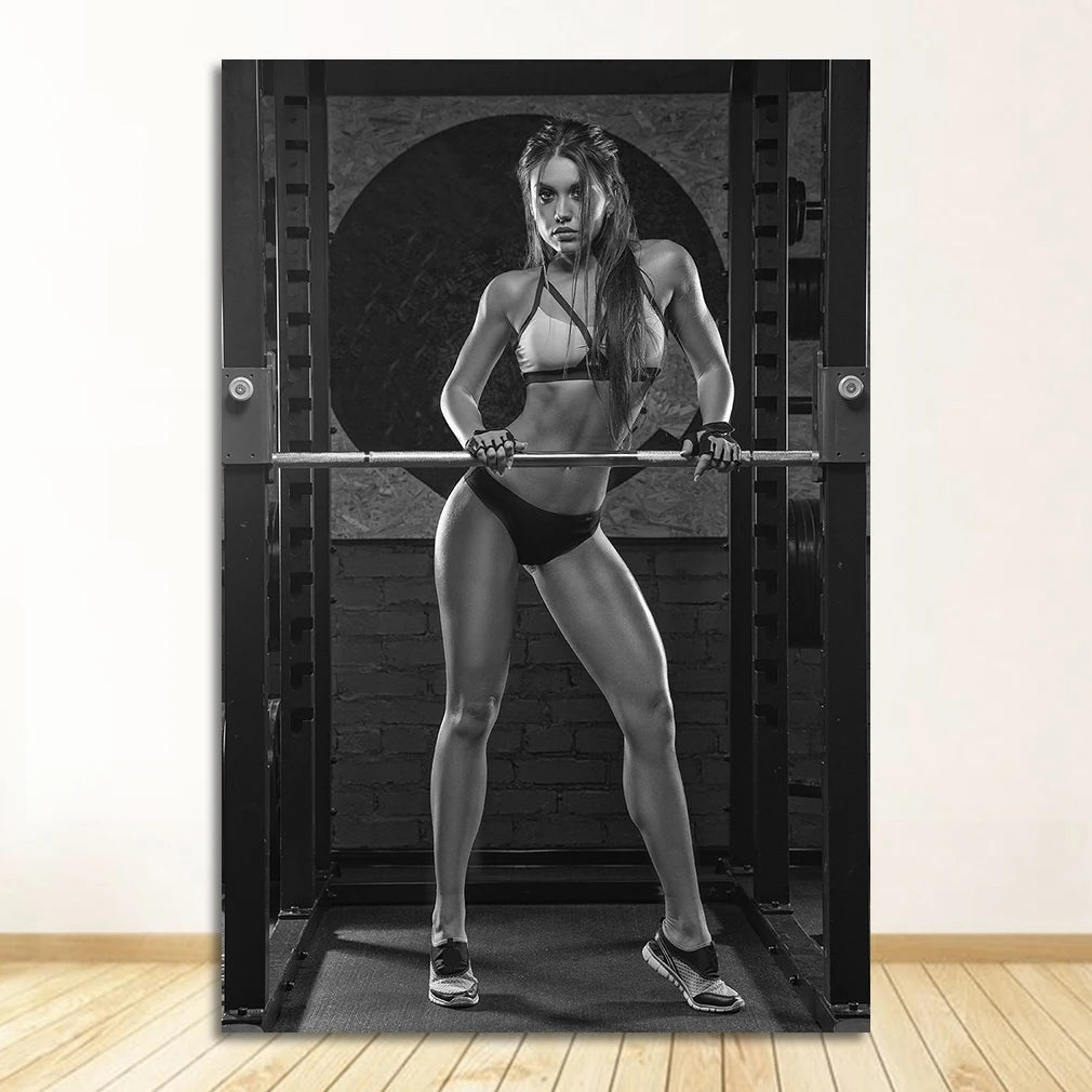 Nordic Fitness Woman Canvas Wall Art | Scandinavian Decor