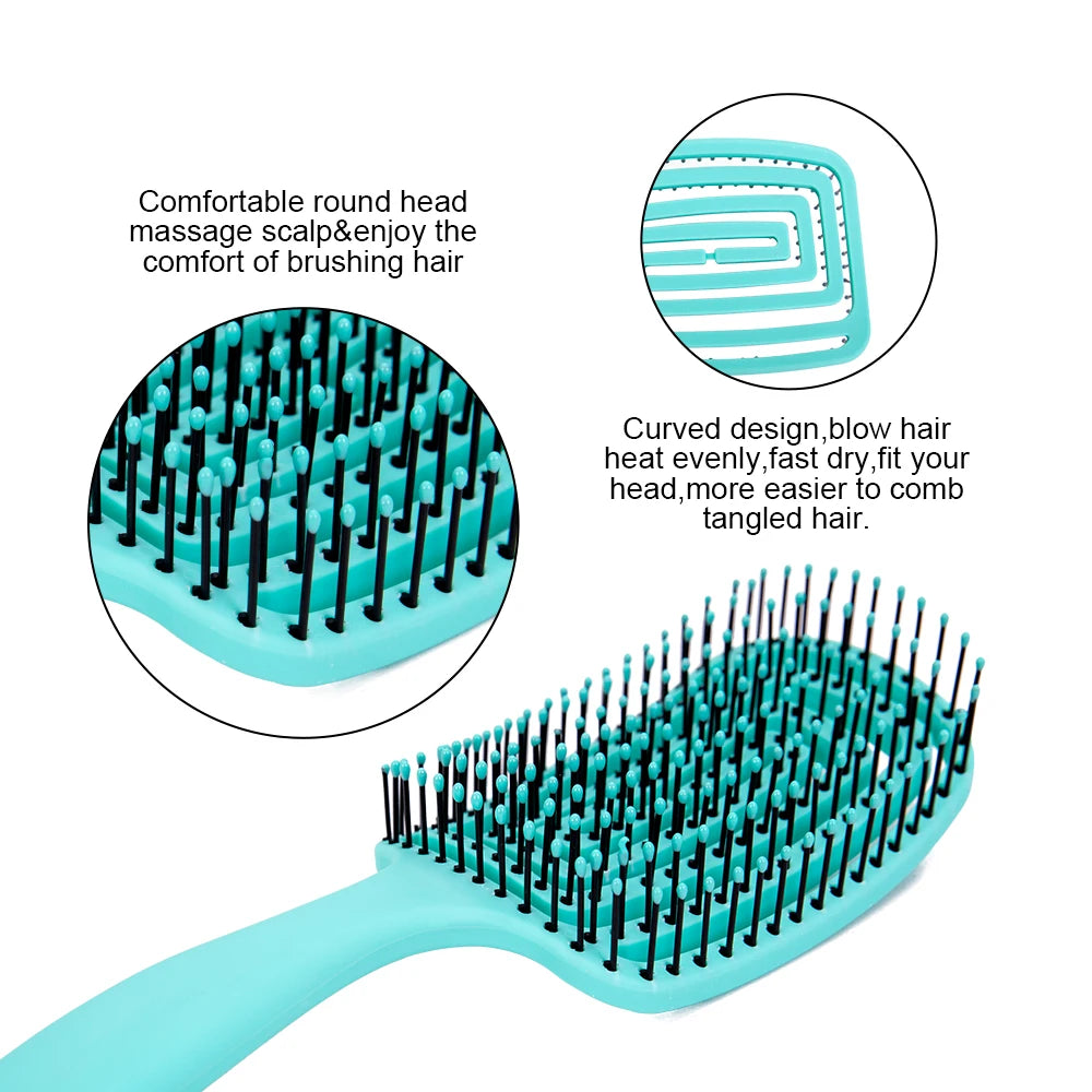 1Pcs Detangling Brush For Women Fast Blow Drying Hollowing Hair Comb Massage Scalp Styling Hairbrush For Afro 3A/4C Black Hair Peaceful Pleasures Health and Wellness