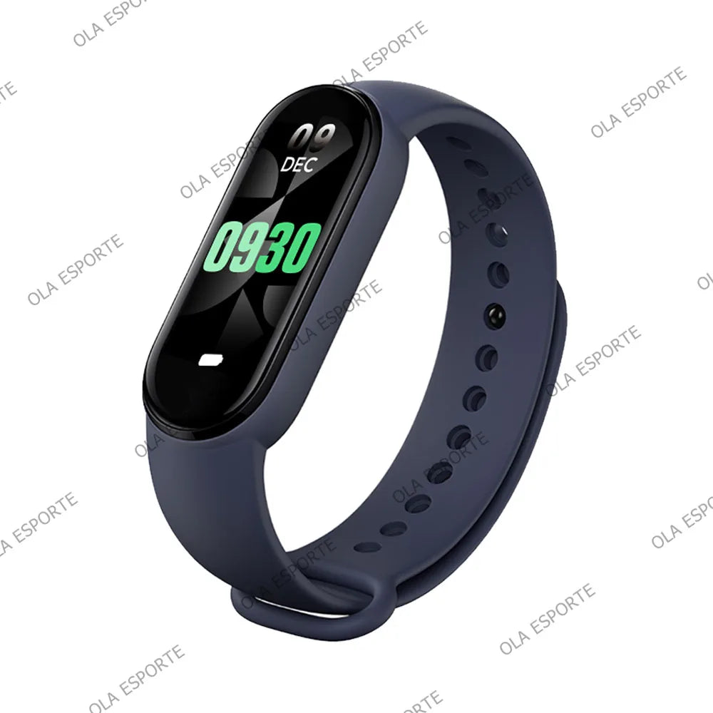 M8 Smart Band Watch Men Women Silicone Heart Rate Smart Band Varied Dial Fitness Tracker Blood Pressure Sport Bracelet M7 HW12 Peaceful Pleasures Health and Wellness Blue