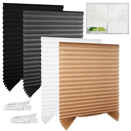 Pleated Window Blinds Temporary Window Shades Cordless Light Filtering Pleated Paper Shades Room Darkening Blind for Home Office Peaceful Pleasures Health and Wellness