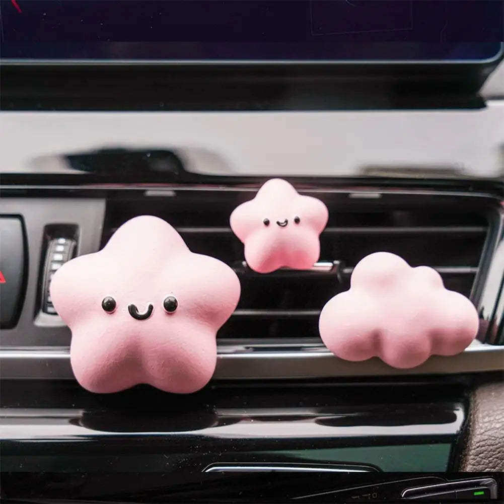 Lucky Star Car Air Vent Clip Cute Cloud Aromatherapy Diffuser StoneCar Interior Decor Ornament For Women Gifts Peaceful Pleasures Health and Wellness