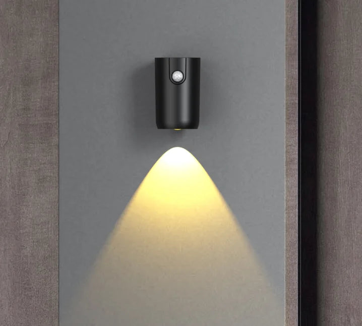 USB Charging Magnetic Induction Door Human Sensing Spotlights Lamp The Atmosphere Aisle Decorative Door Wall Lamp Peaceful Pleasures Health and Wellness Black 3000K-4000K-6500K 0-5W