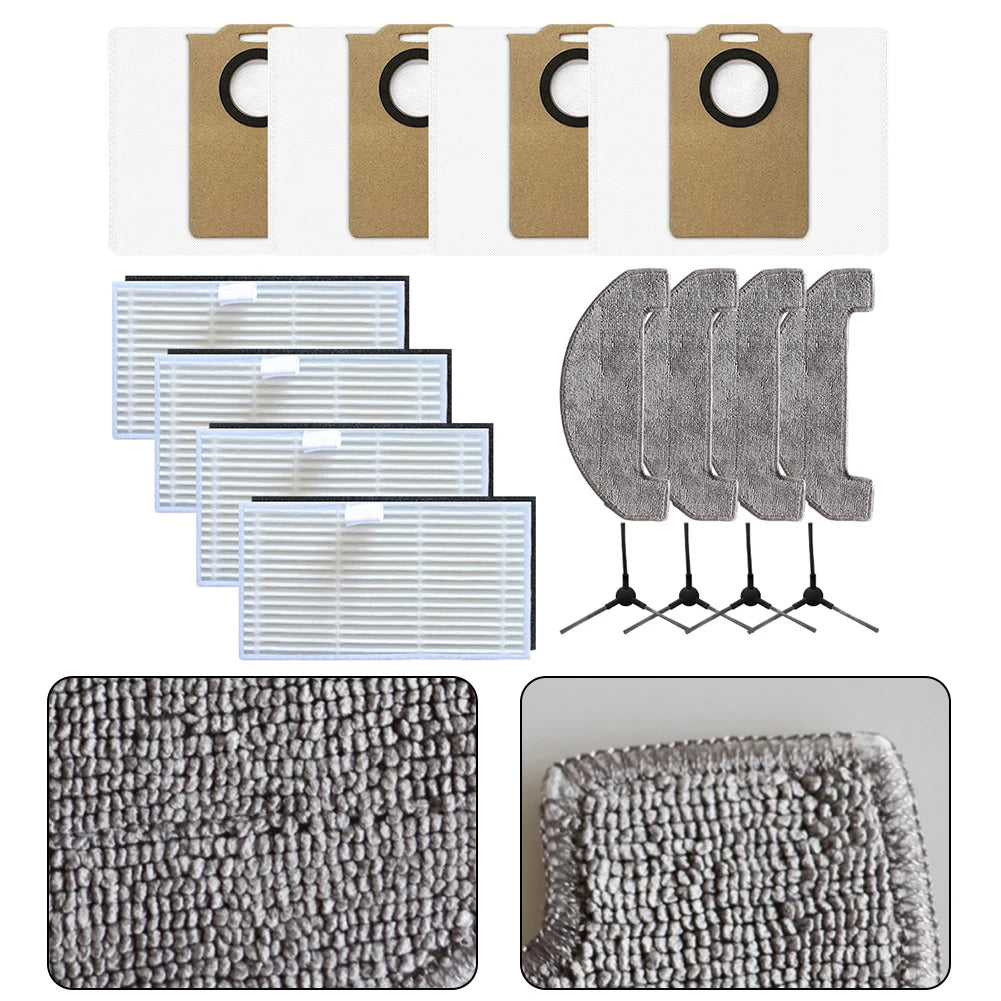 Side Brush Filter Mop Cloth Bag Designed Uninell UR3 Robot Vacuum