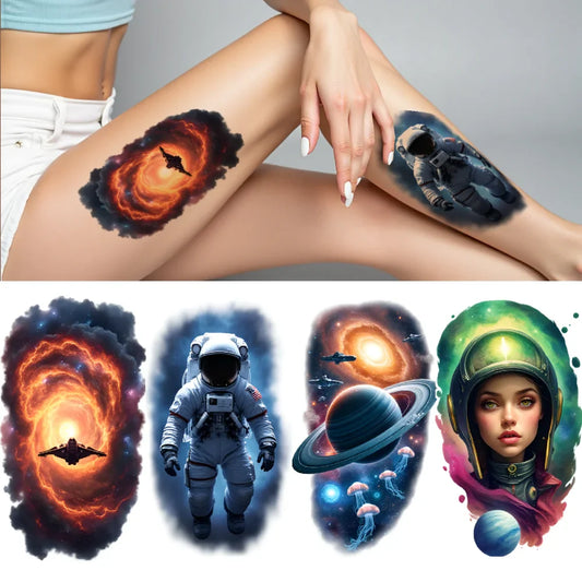 3-Pack Galaxy Temporary Tattoos – Planets, Astronauts & Space Temporary Tattoo Set Oasis Select