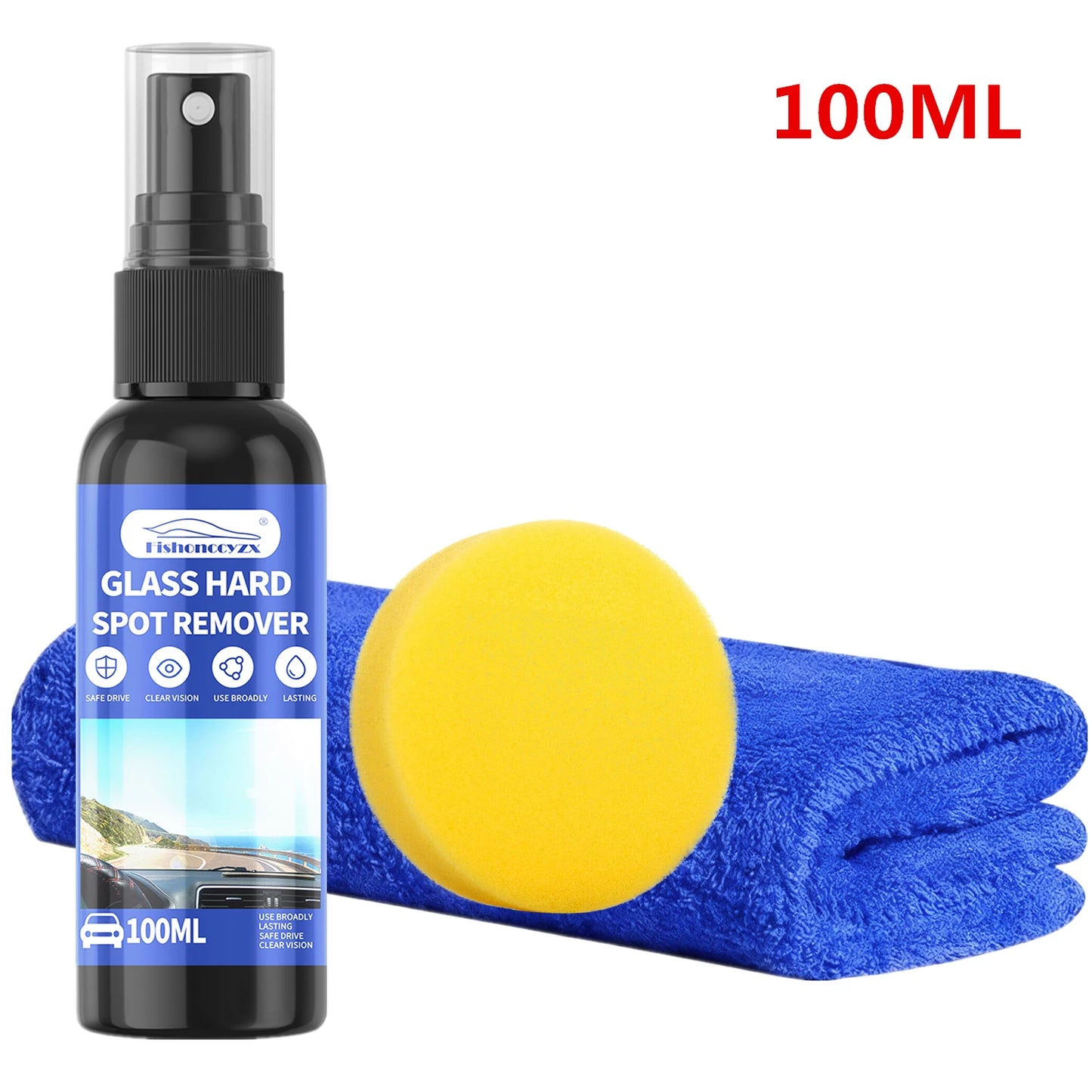 Water Repellent Spray Anti Rain Coating for Car Glass Hydrophobic Anti-rain Car Liquid Windshield Mirror Mask Auto Polish Kit Peaceful Pleasures Health and Wellness 100ML SET