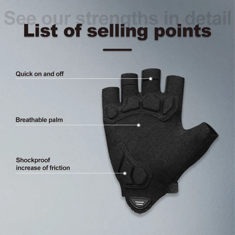 X-TIGER Half Finger Cycling Gloves – Anti-Slip Breathable