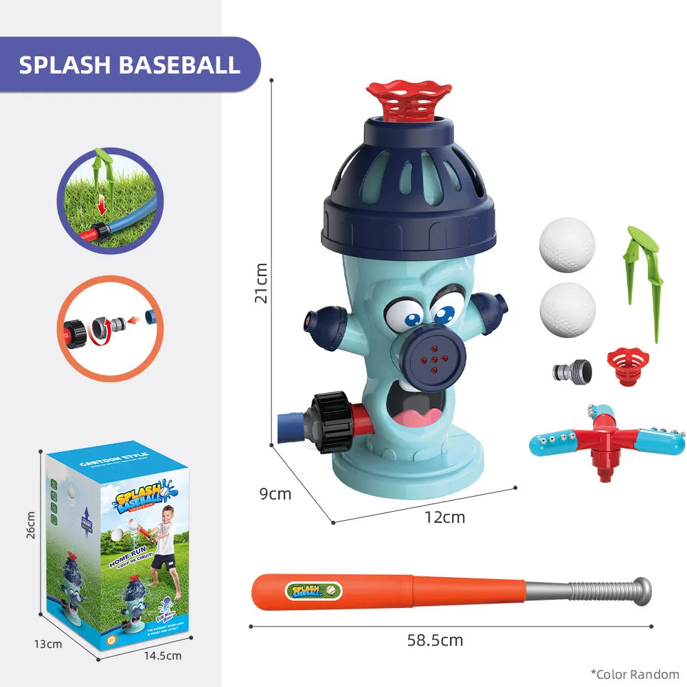 2-in-1 Kids Water Sprinkler Baseball Set | Helicopter Yard Toy