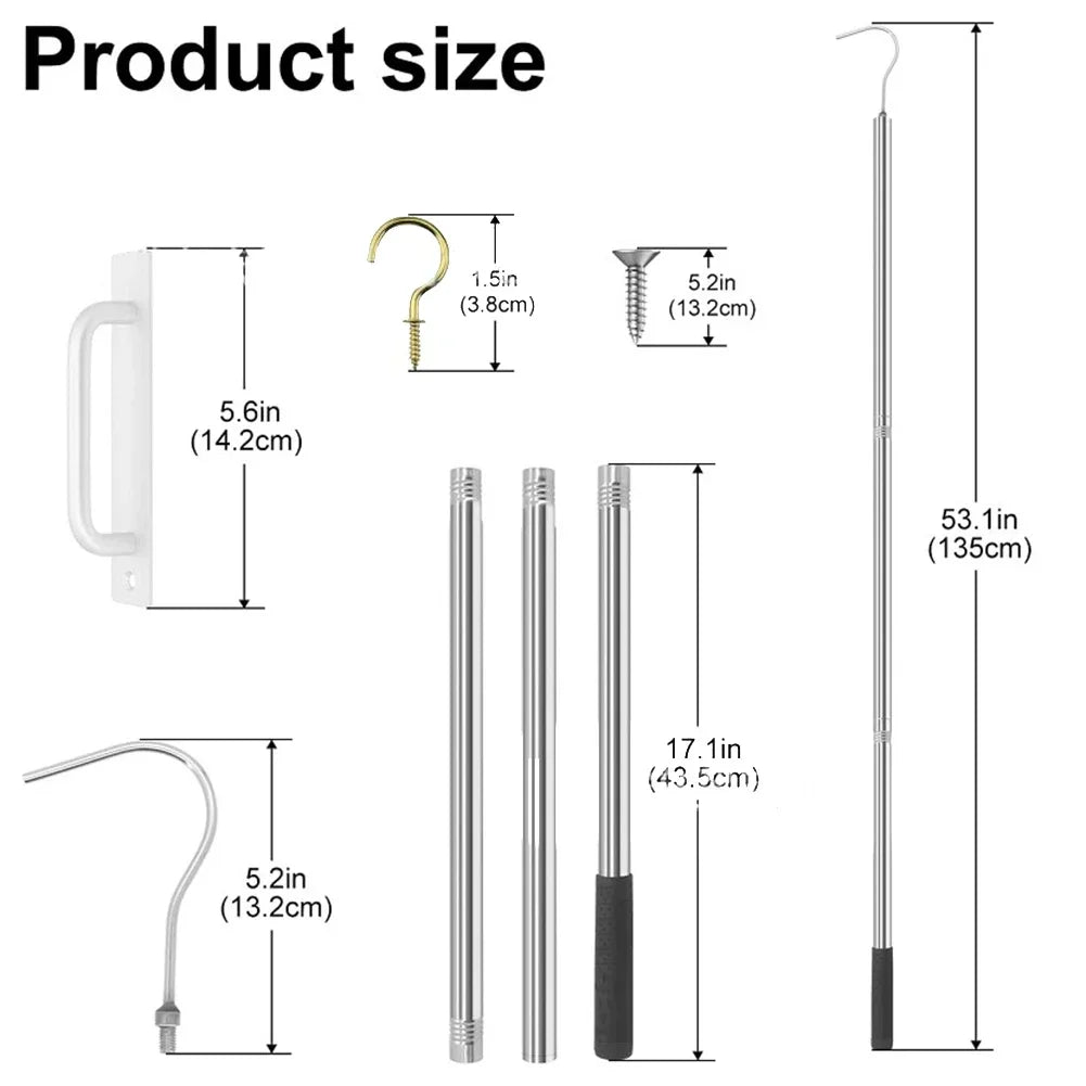 Attic Ladder Pull-Down System Kit | Stainless Steel Hook
