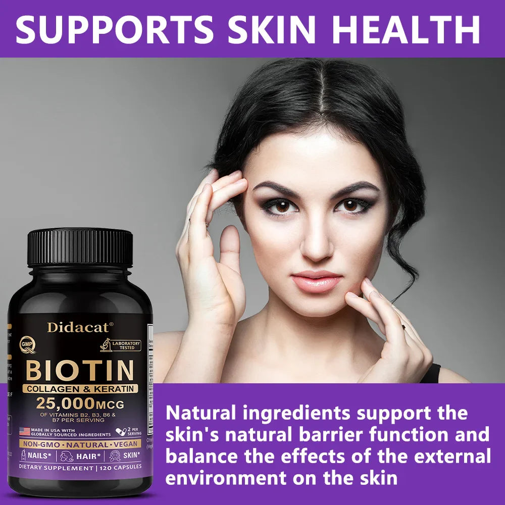 Biotin 25000 mcg + Collagen & Keratin – Hair, Skin & Nails