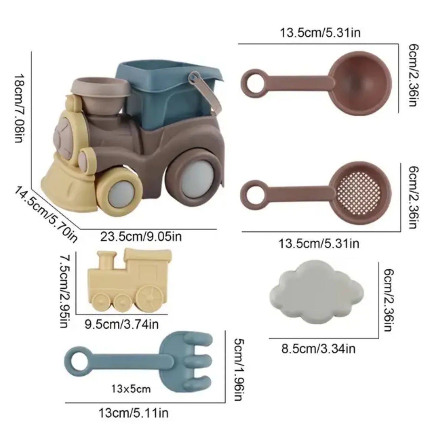 Beach Sand Toys Set for Kids – Bucket, Truck, Rake & More