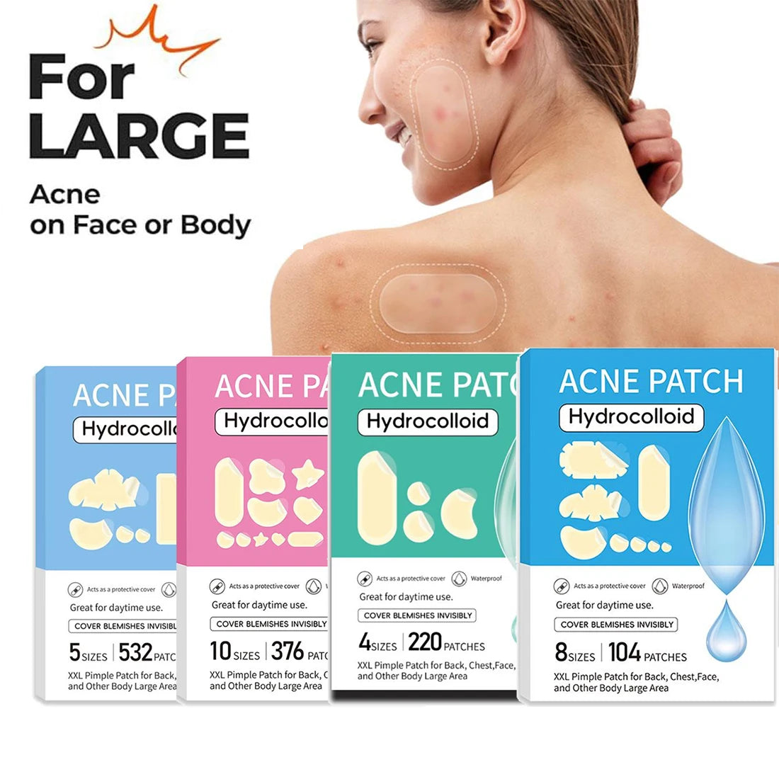 Hydrocolloid Pimple Patches – 5 Sizes, Bulk Pack Skin Care Peaceful Pleasures Health and Wellness