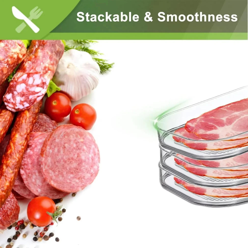 Stackable Meat & Deli Food Storage Containers with Lids