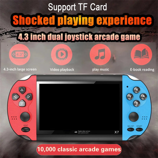 AyeBeau X7 Retro Handheld Game Console | 10,000 Games, 4.3" Screen Handheld Game Console Oasis Select