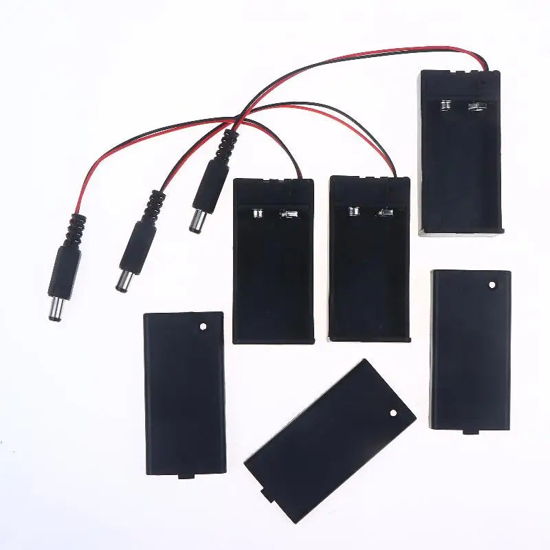 Black 9V Battery Box With Cover And ON/OFF Switch With Cable And DC Head Replacement 9V Battery Case DIY Accessories Peaceful Pleasures Health and Wellness